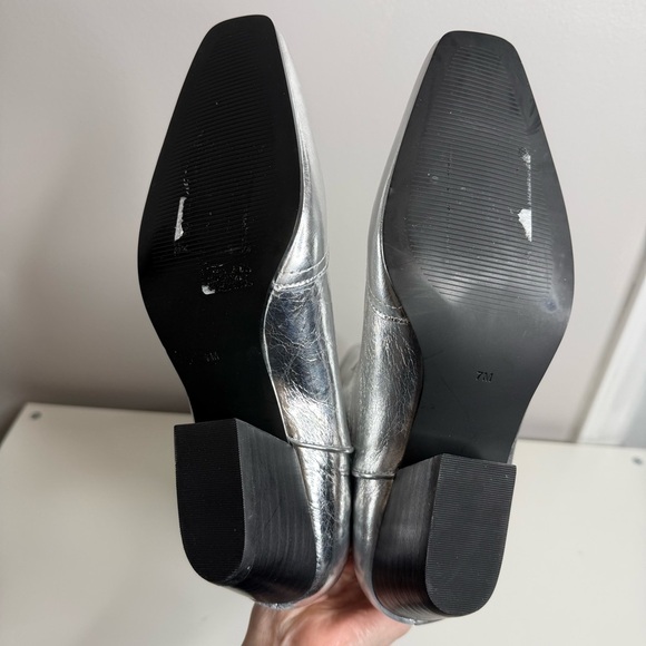 Steve Madden Dollie Western Cowboy Boots Silver NWOT size 7 - Picture 9 of 10